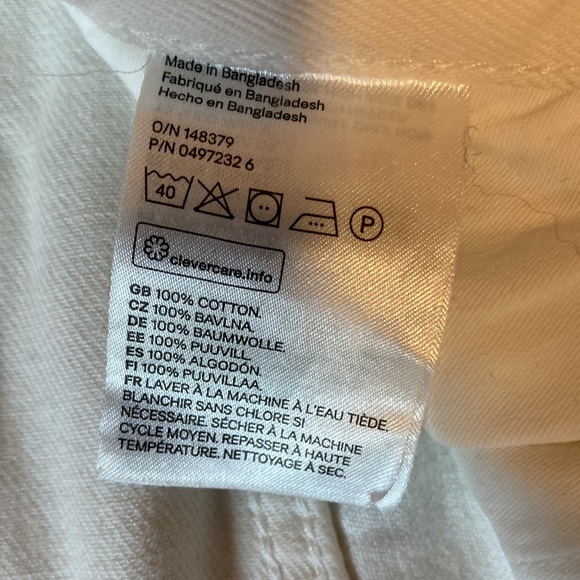 H&M white distressed denim pants sz 25/30 - Picture 5 of 9